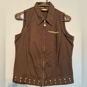 Harley-Davidson Women's Black Zip-Up Vest